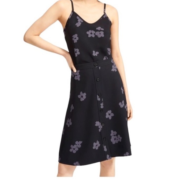 EVERLANE The Japanese GoWeave Floral Button Swing Skirt Size 10 - Picture 3 of 12